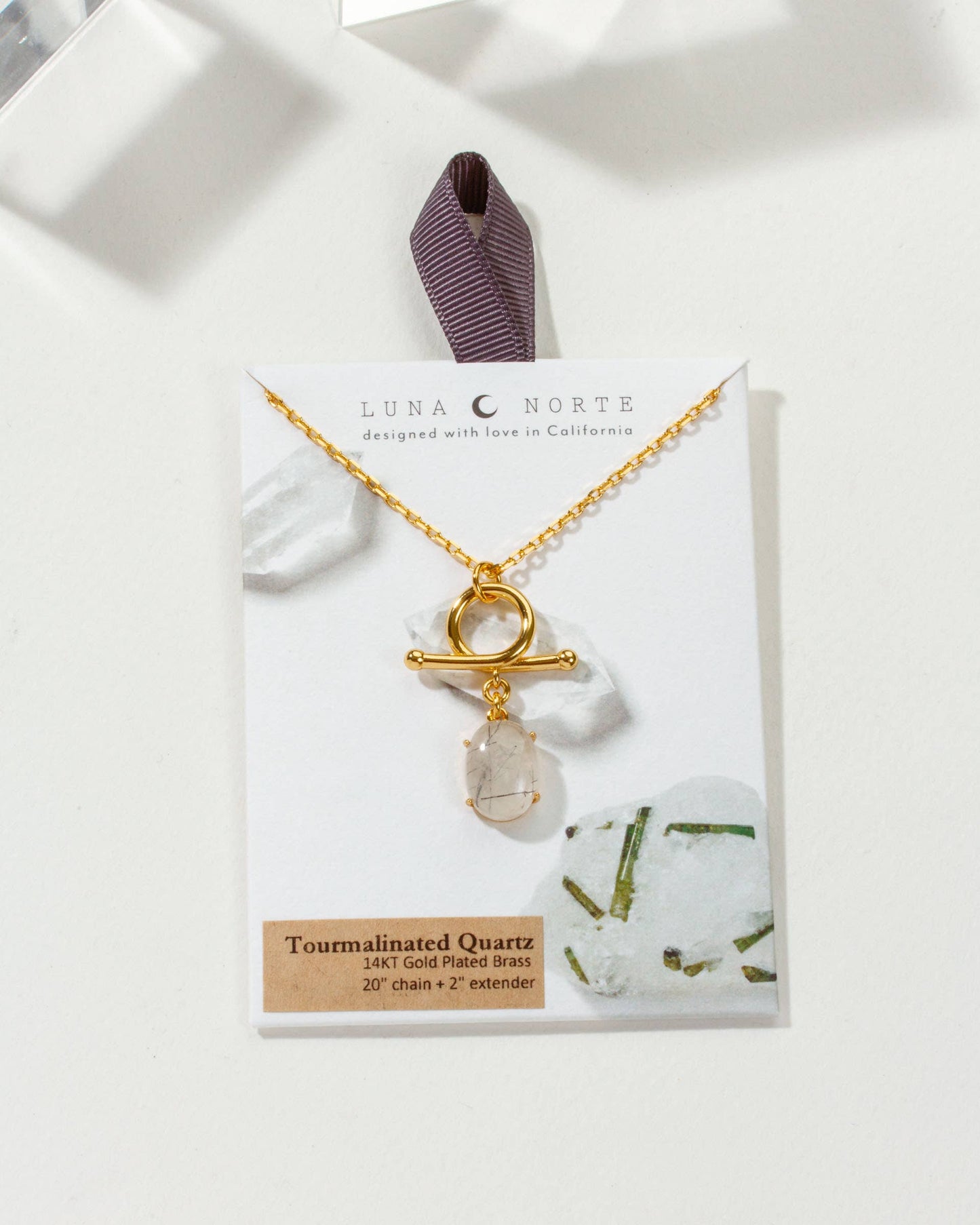 Embrace Me Long Necklace - Tourmalinated Quartz