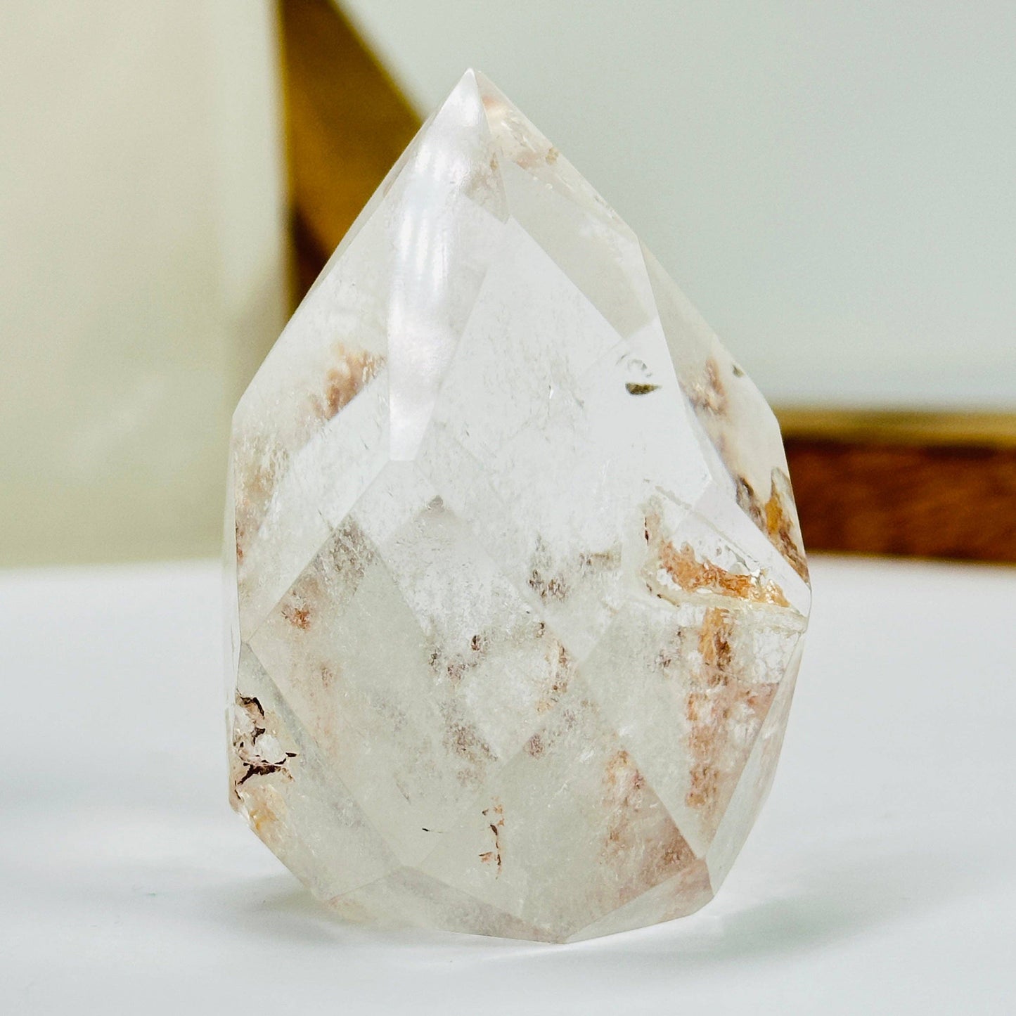 Crystal Quartz Lodalite Crystal Faceted Egg One-of-a-Kind #3