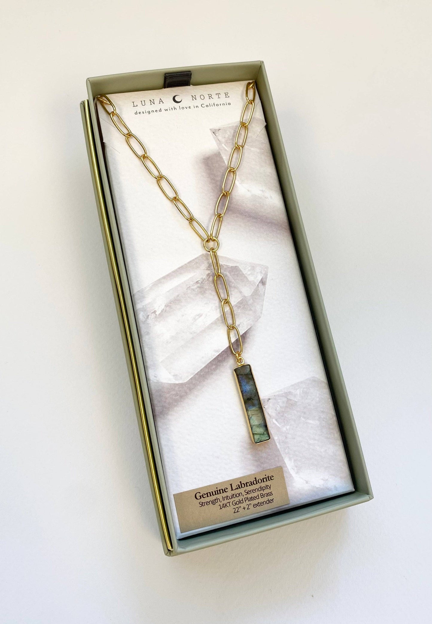 Boardwalk Lariat Statement Necklace - Labradorite