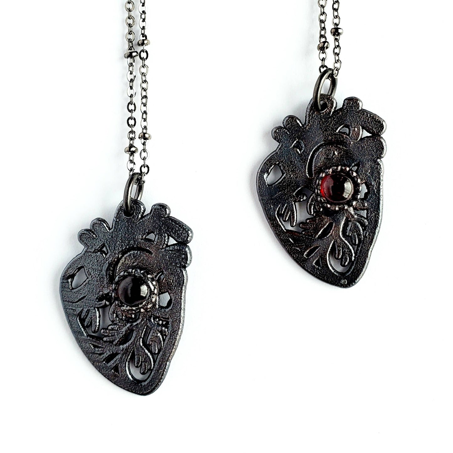 Garnet Sacred Heart Necklace