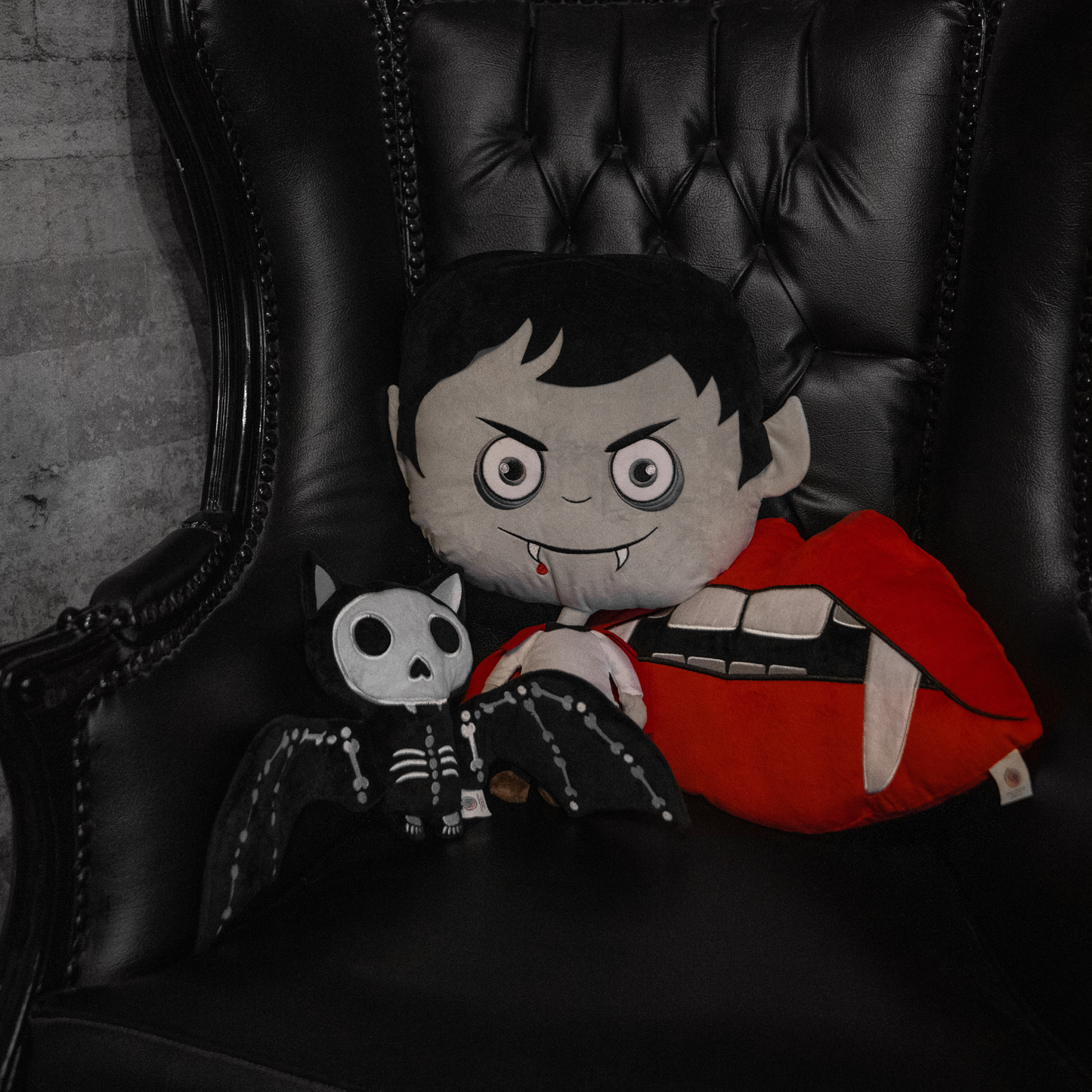 12" Fang Plush Pillow, Halloween Decor