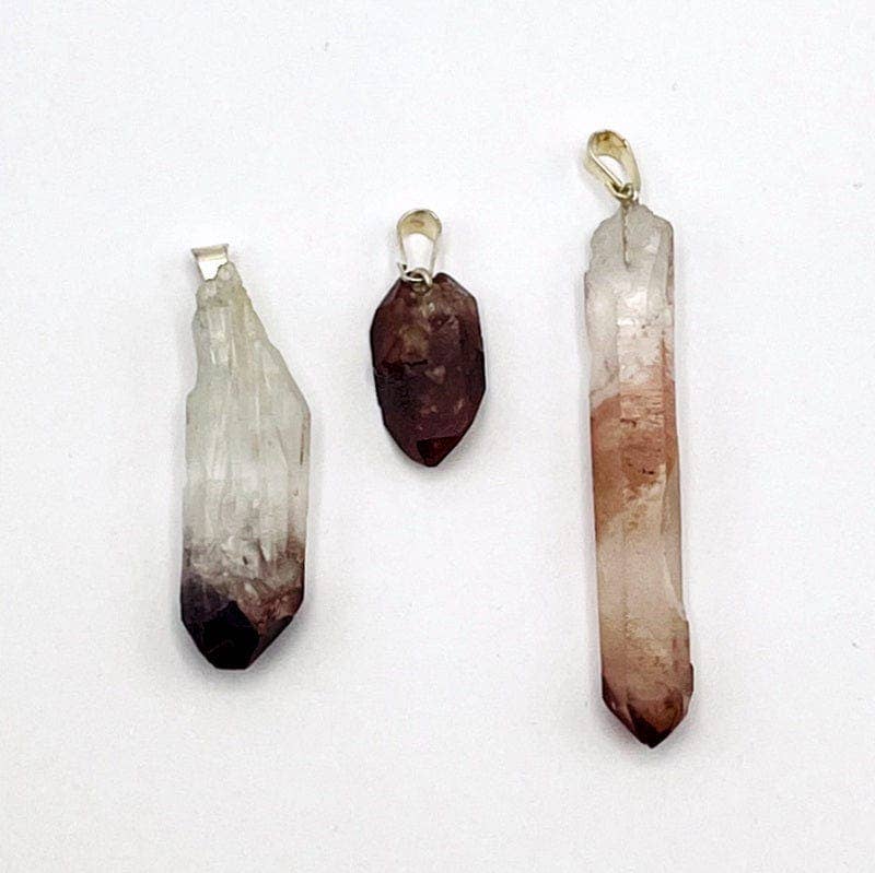 Lithium Quartz Crystal Point Pendant Jewelry