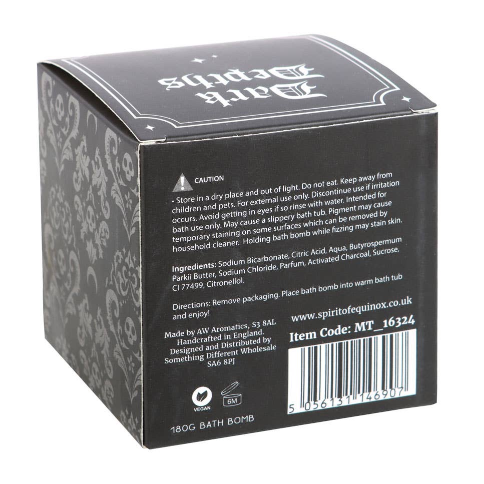 Gothic Dark Depths Black Charcoal Bath Bomb