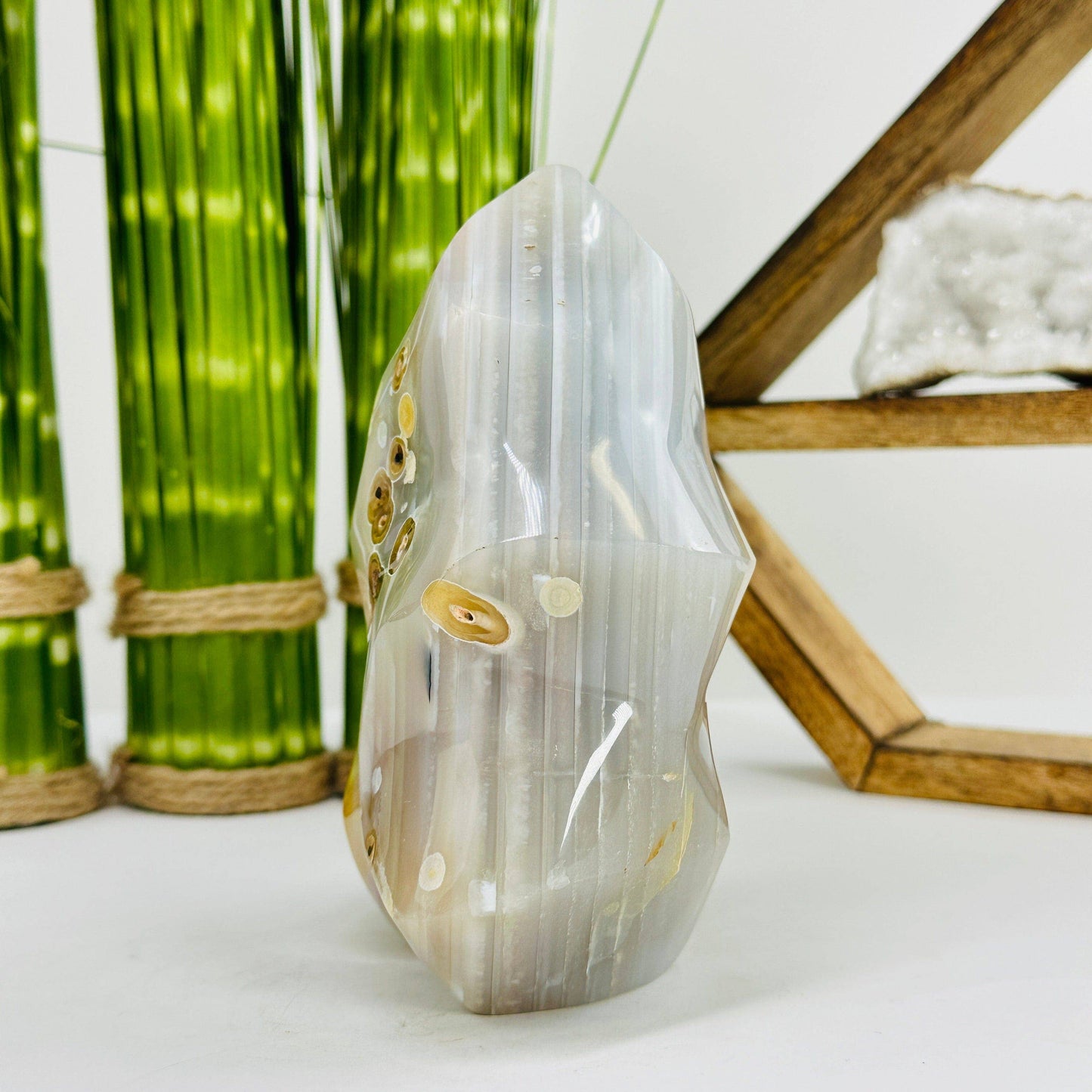 Natural Agate flame Crystal Tower