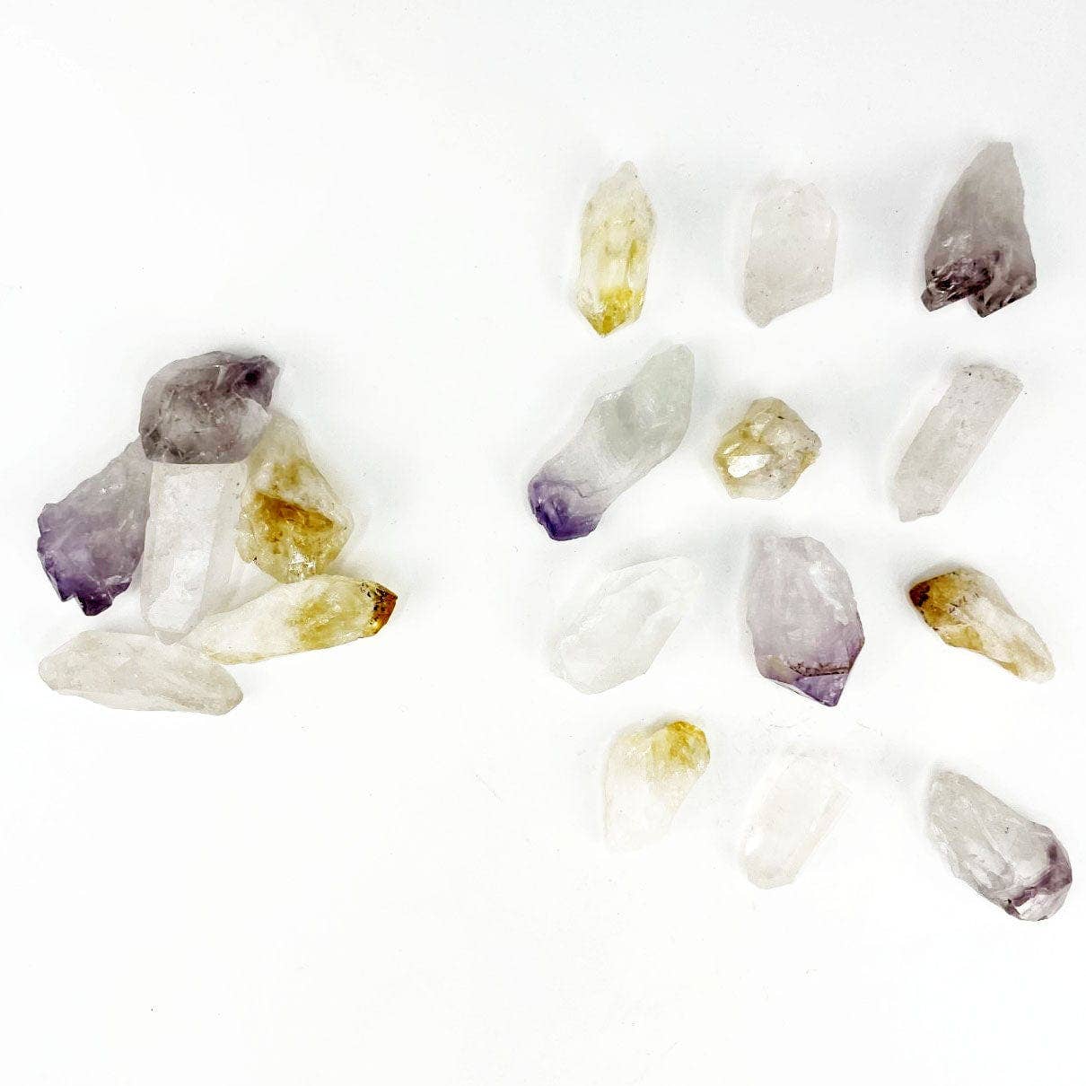 Crystal Triple Energy Set of Quartz, Amethyst & Citrine