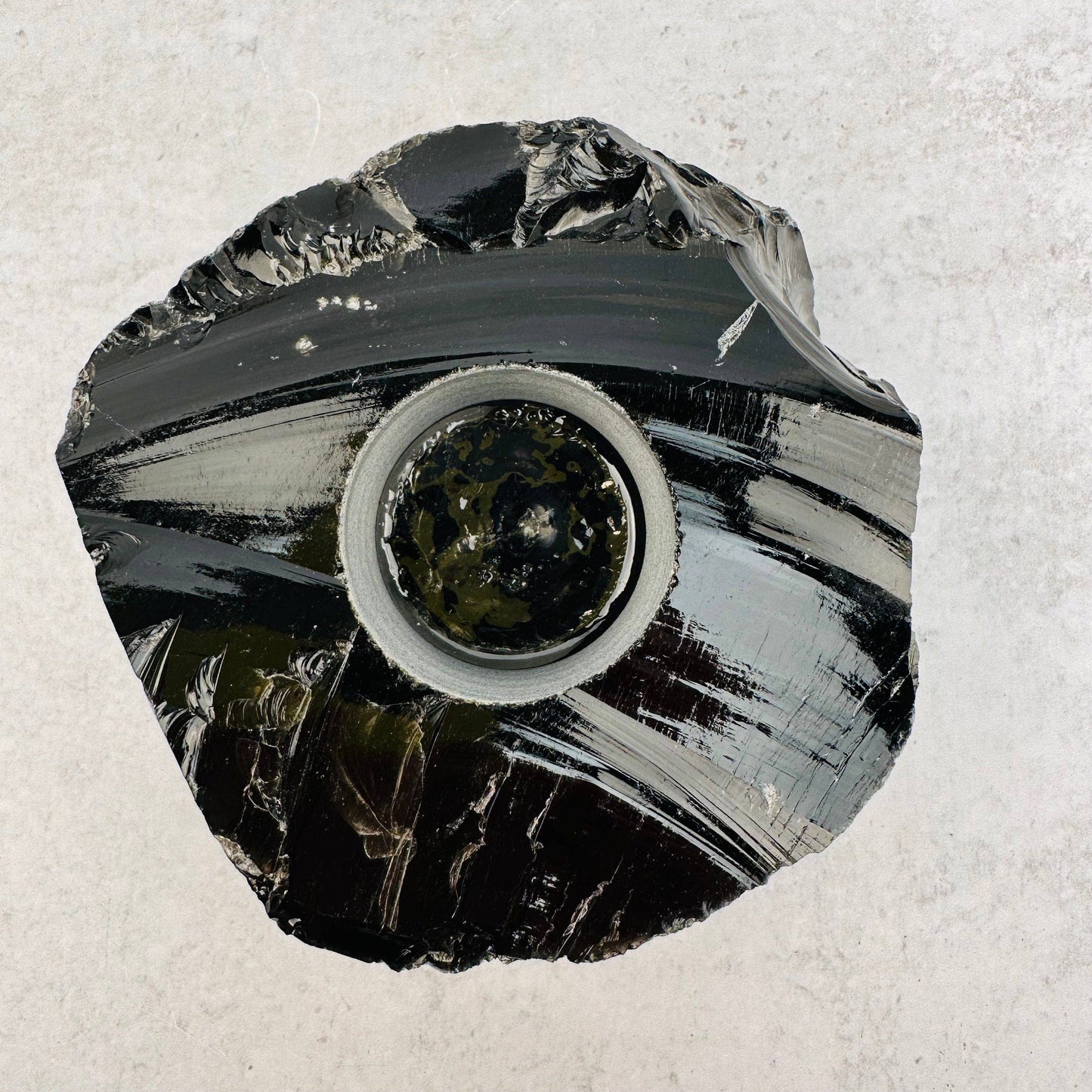 Crystal Obsidian Votive Tea Light Candle Holder