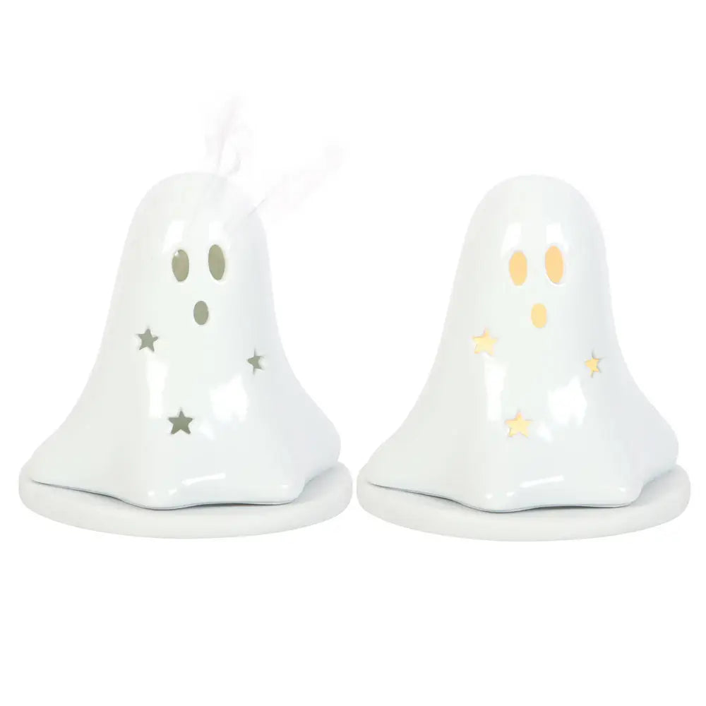Ceramic Halloween Ghost Tealight and Incense Cone Holder image 2