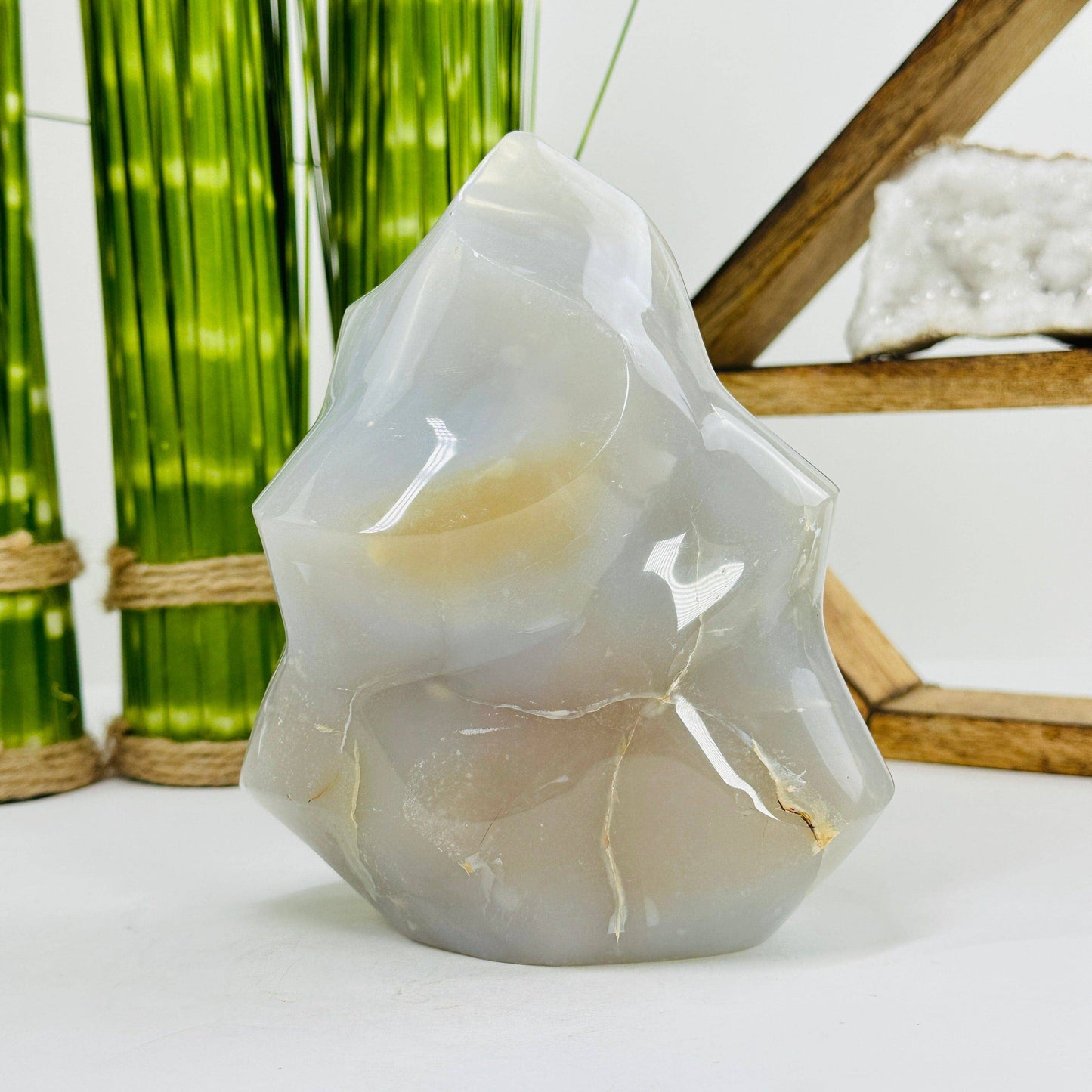Natural Agate flame Crystal Tower