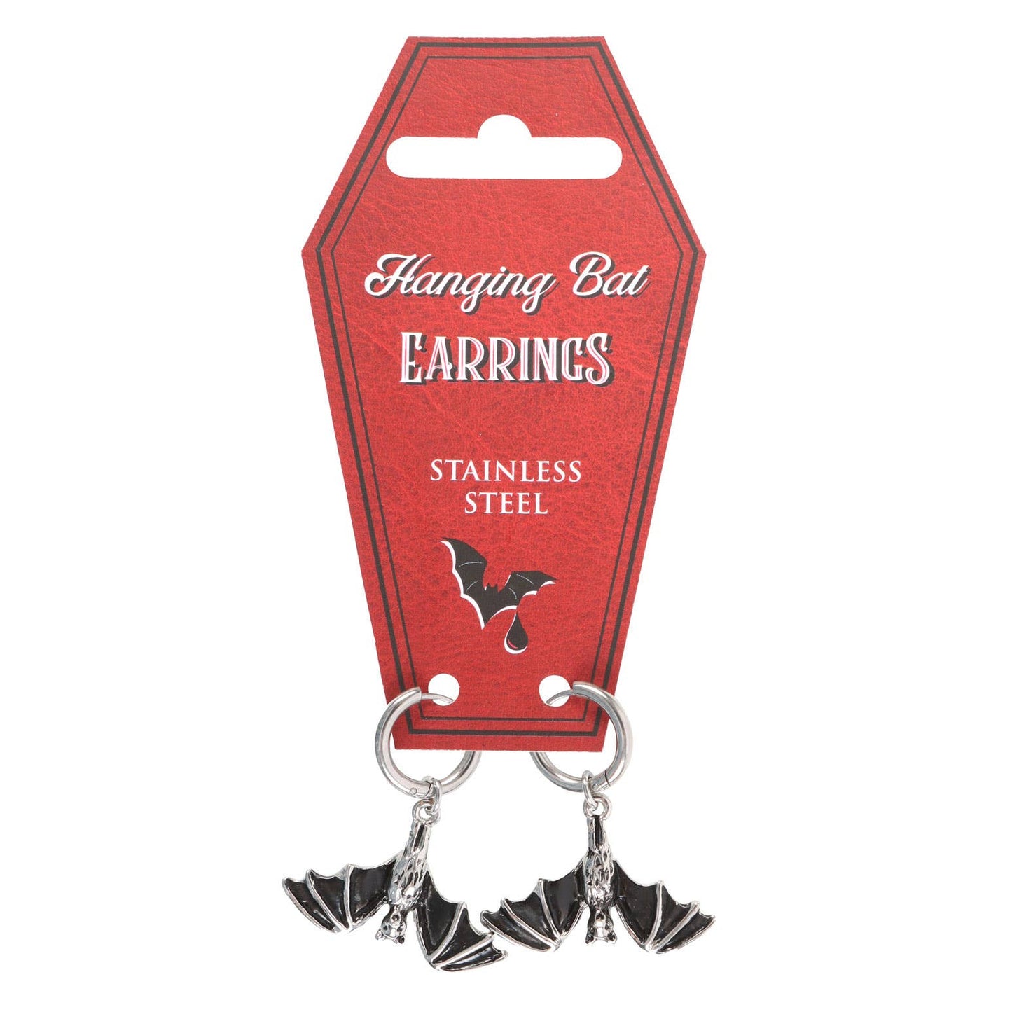 Gothic Hanging Bat Earrings