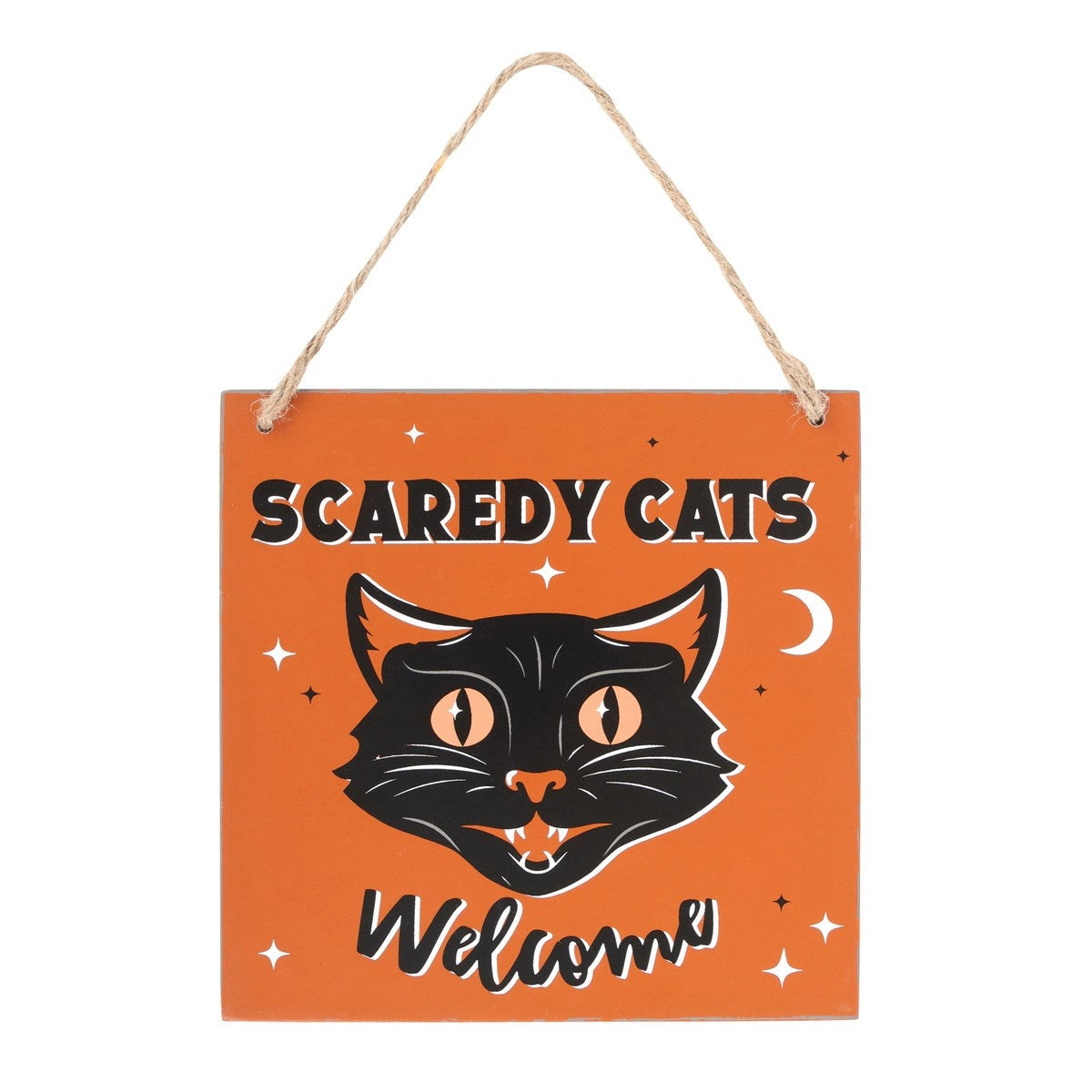 Scaredy Cats Welcome Hanging Halloween Sign image 1