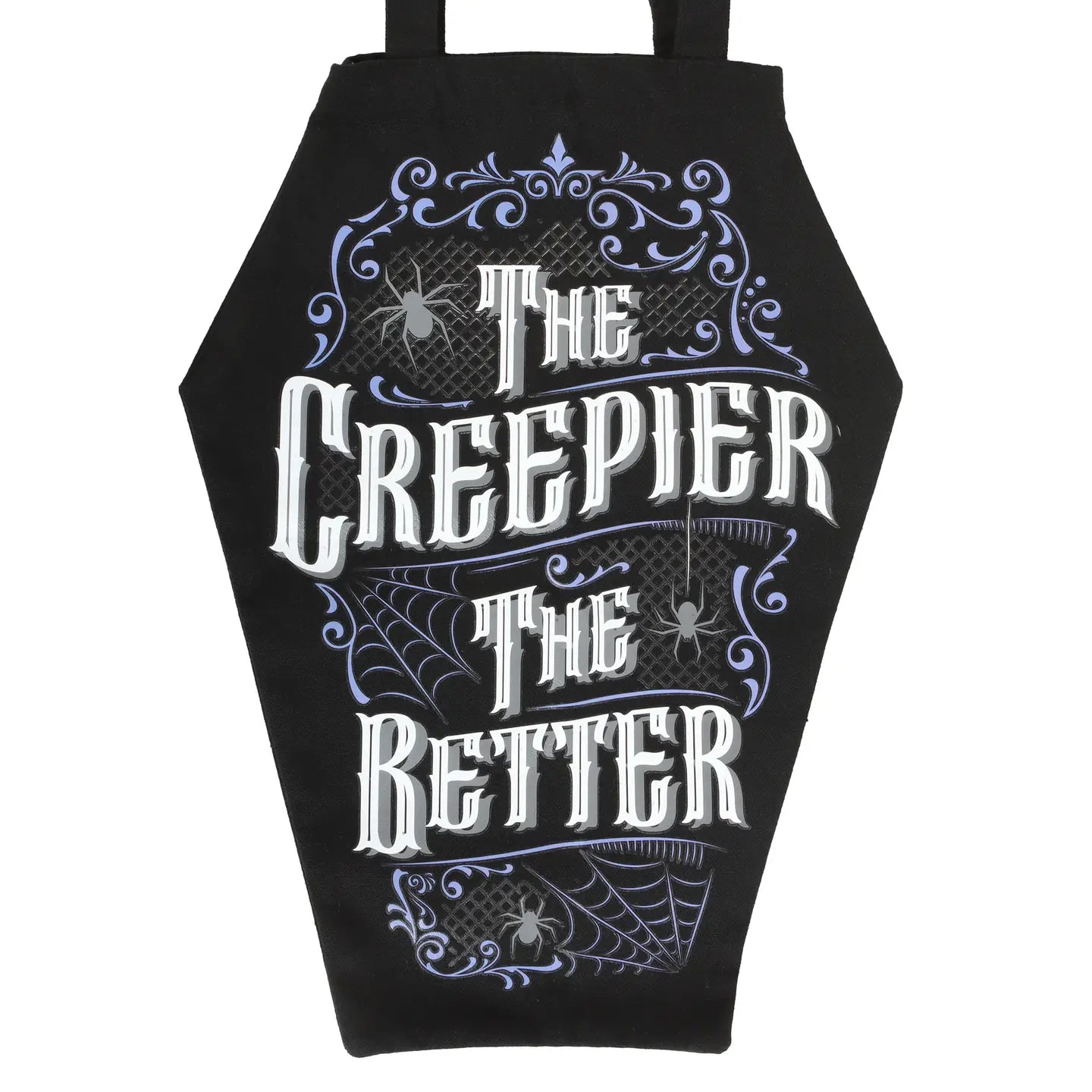 Gothic the Creepier the Better Coffin Shaped Tote Bag image 1