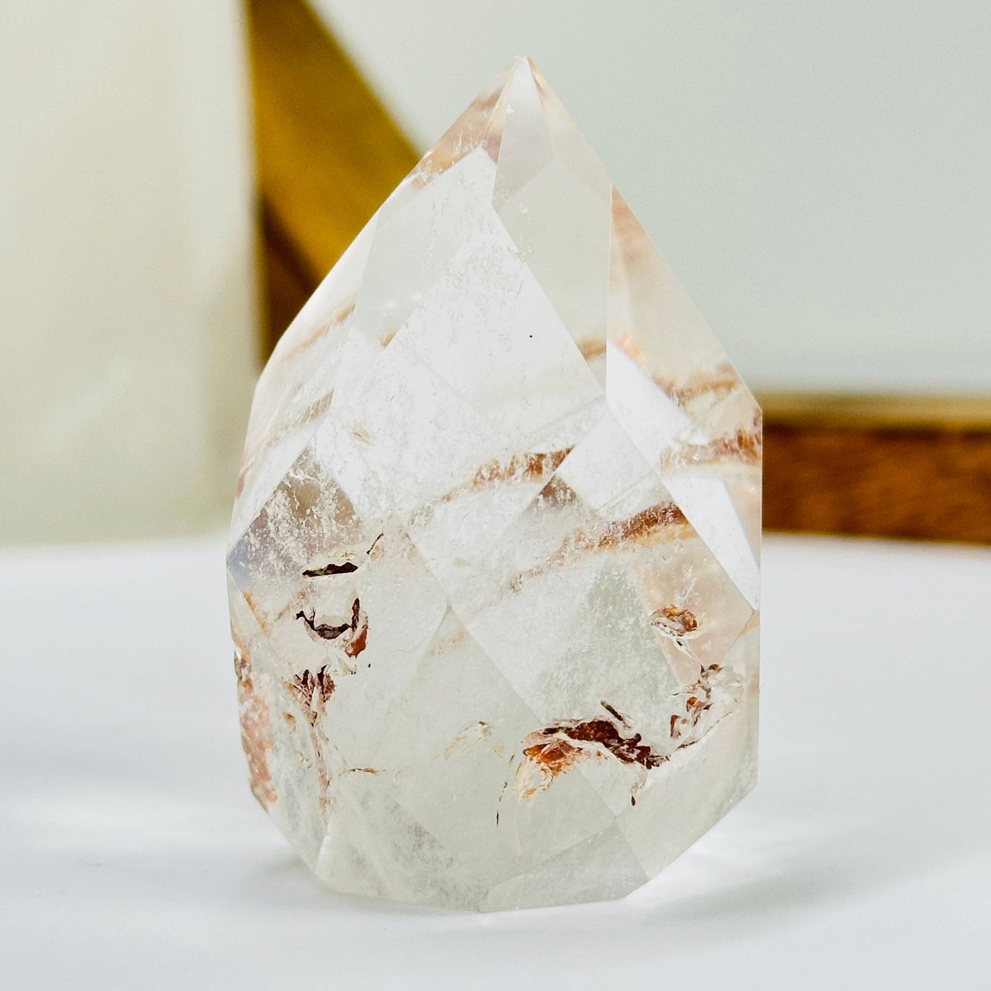Crystal Quartz Lodalite Crystal Faceted Egg One-of-a-Kind #3