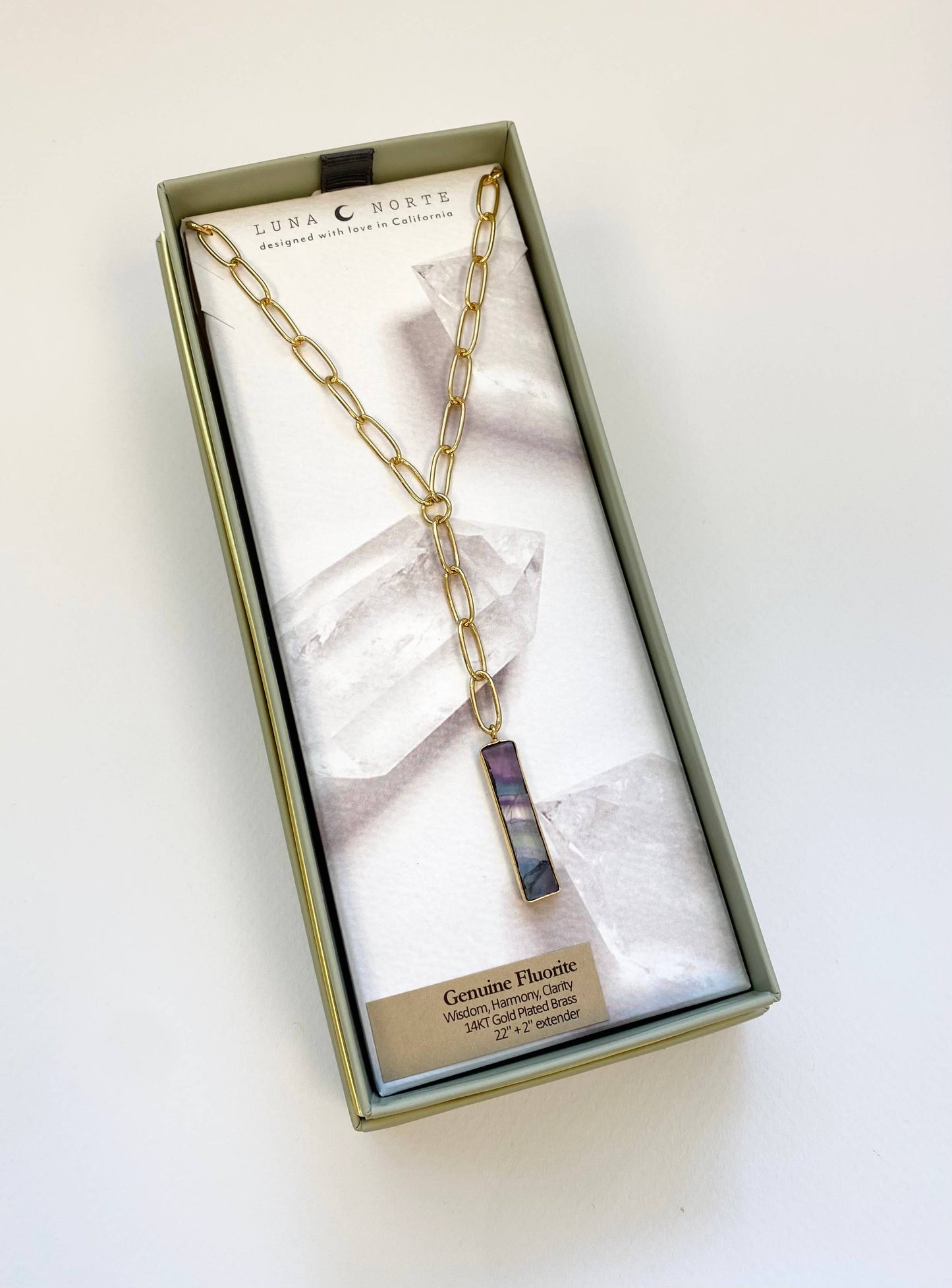 Boardwalk Lariat Statement Necklace - Flourite