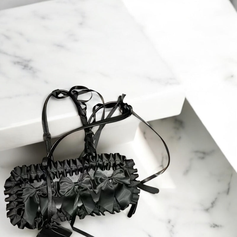 Gothic Satin Bow Handbag