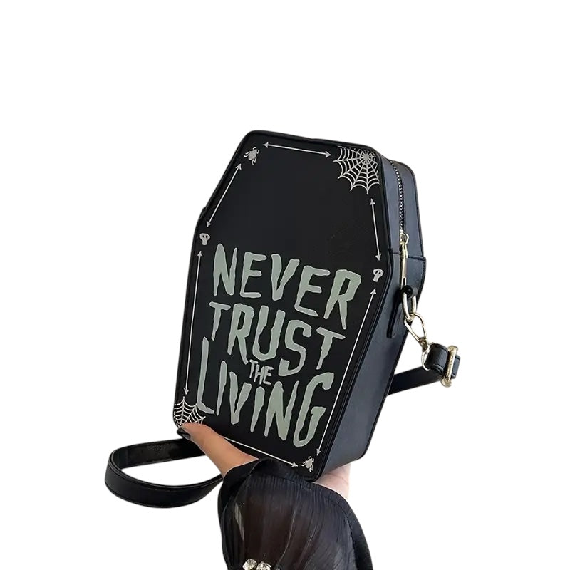 "NEVER TRUST THE LIVING" Mini Crossbody Bag