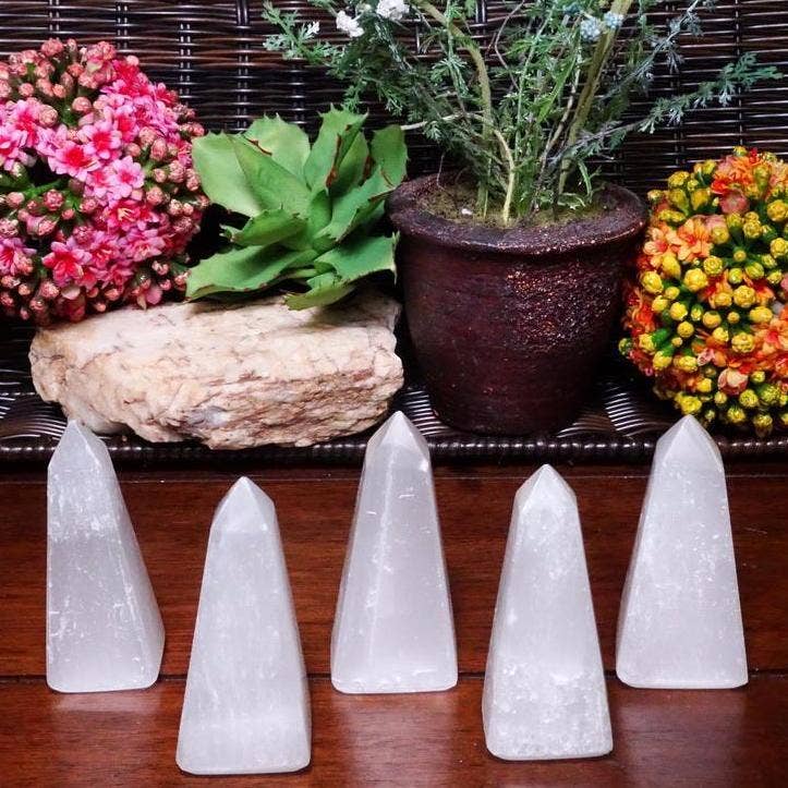 Crystal Selenite Obelisk Reiki Healing Stone