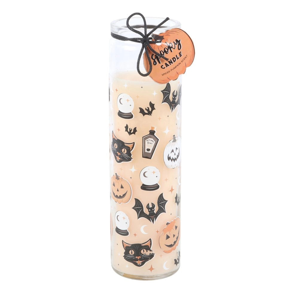 Spooky Spiced Pumpkin Halloween Tube Candle image 1