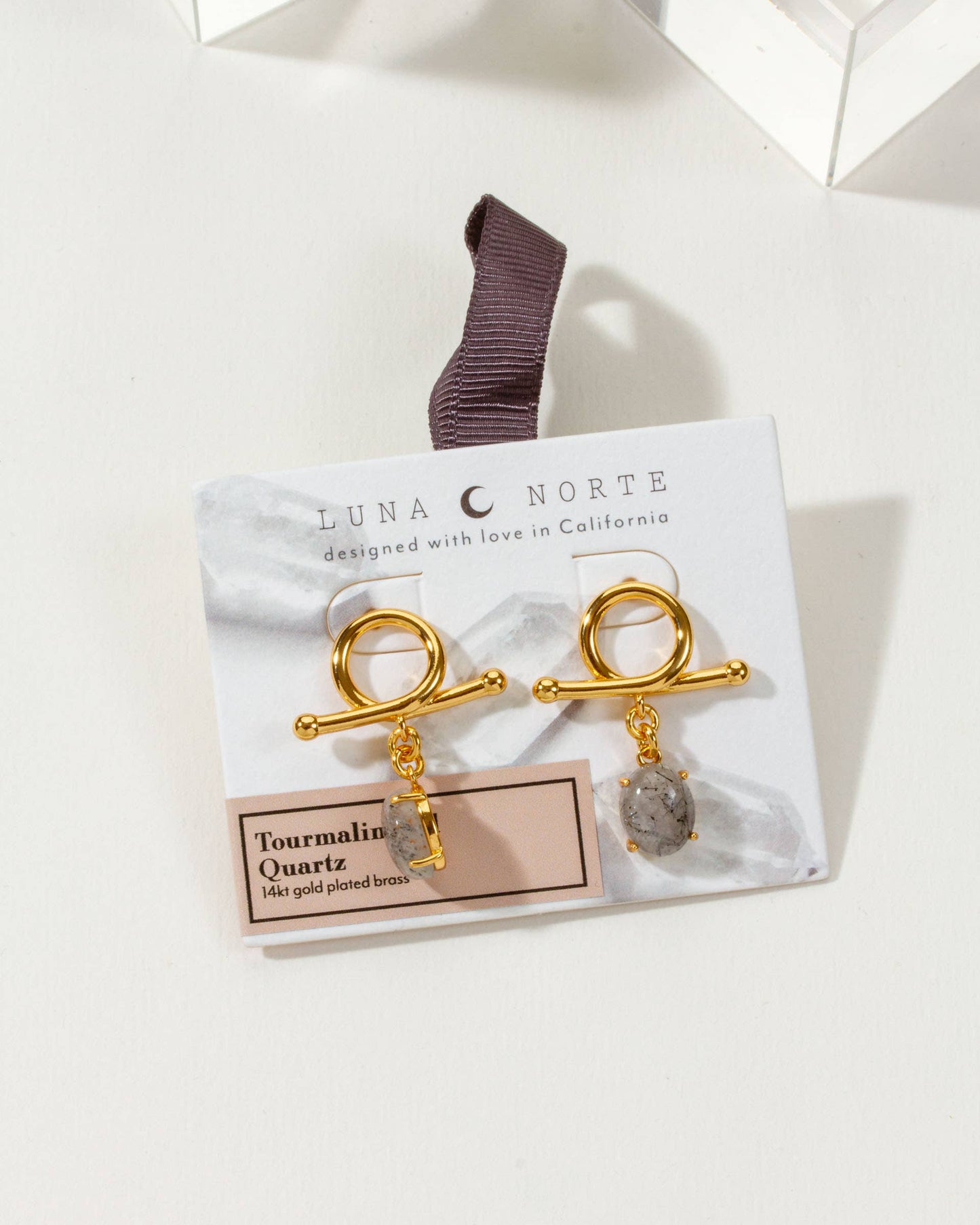 Embrace Me Post Earrings - Tourmalinated Quartz