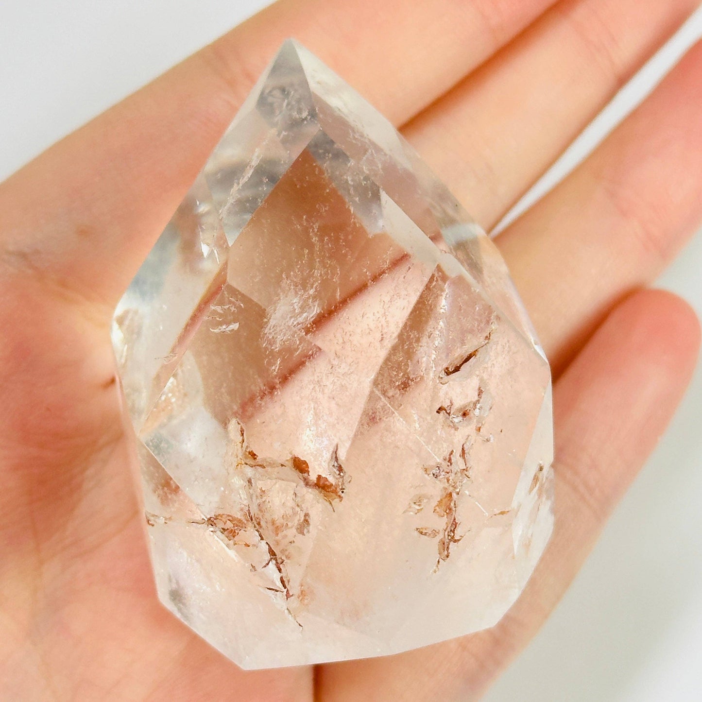 Crystal Quartz Lodalite Crystal Faceted Egg One-of-a-Kind #3