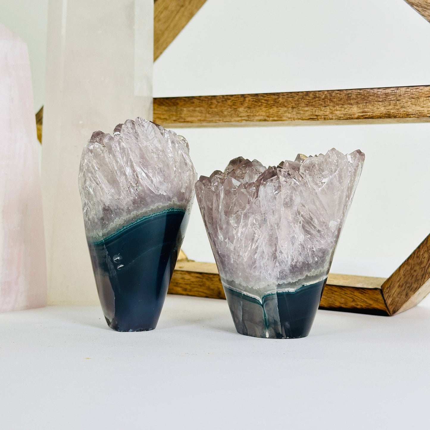 Amethyst Crystal Flower Cut Base