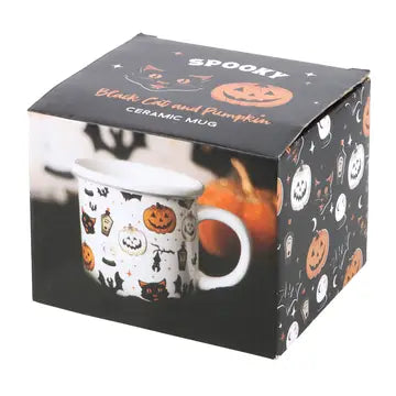 Spooky Cat and Pumpkin Print Halloween Mug image 4