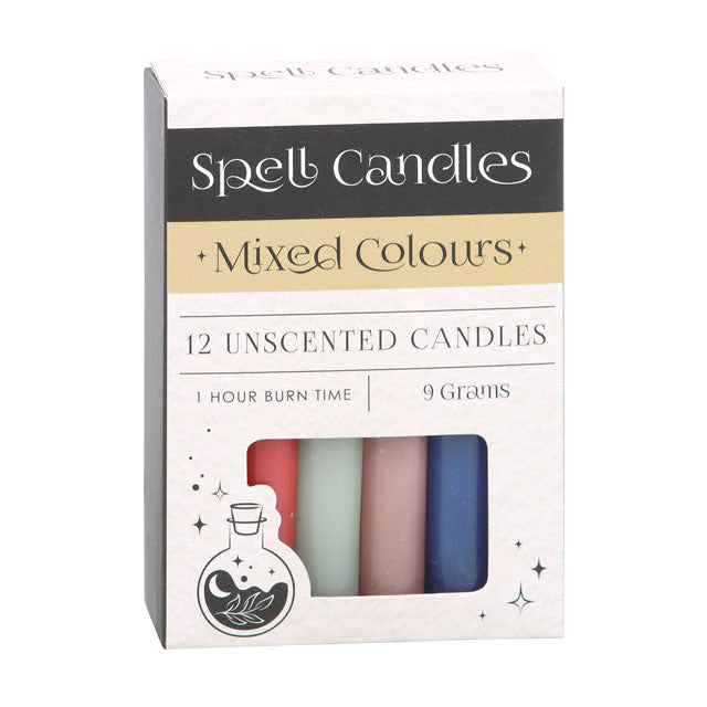 Pack of 12 Mixed Colour Magic Spell Candles image 1