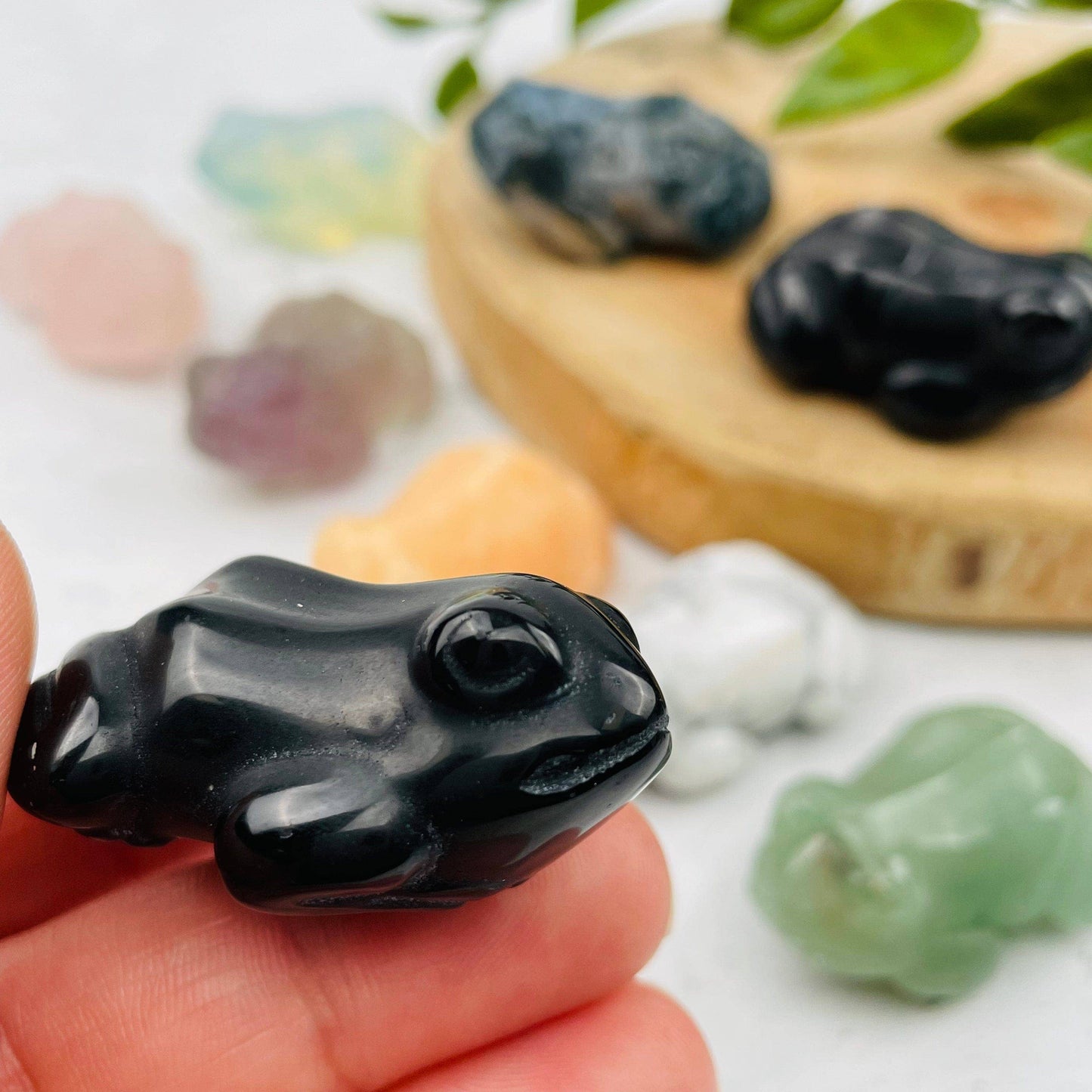 Crystal Gemstone Frog - Carved Toads