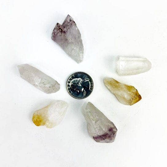 Crystal Triple Energy Set of Quartz, Amethyst & Citrine
