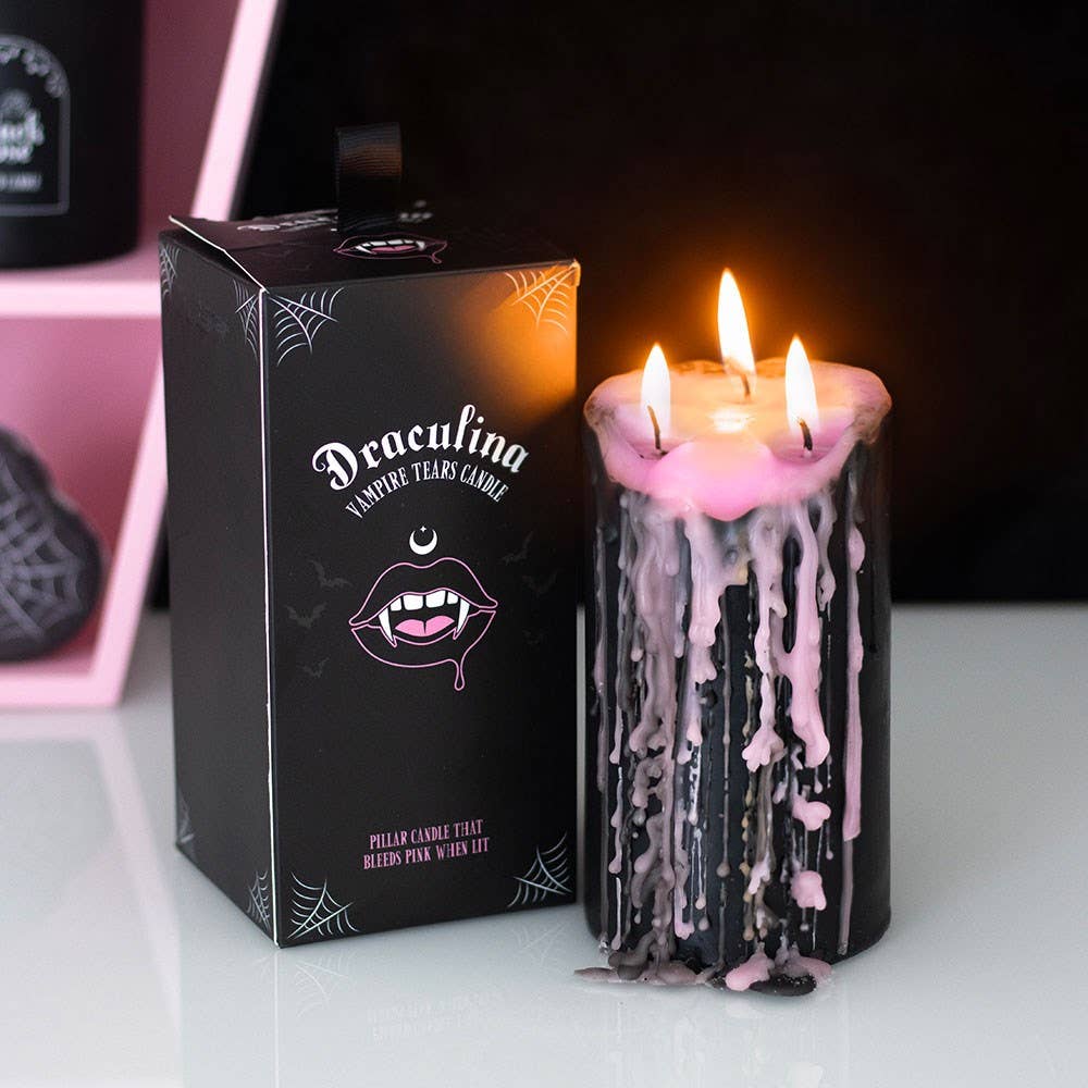 Pink Draculina Vampire Tears 6-inch Pillar Candle