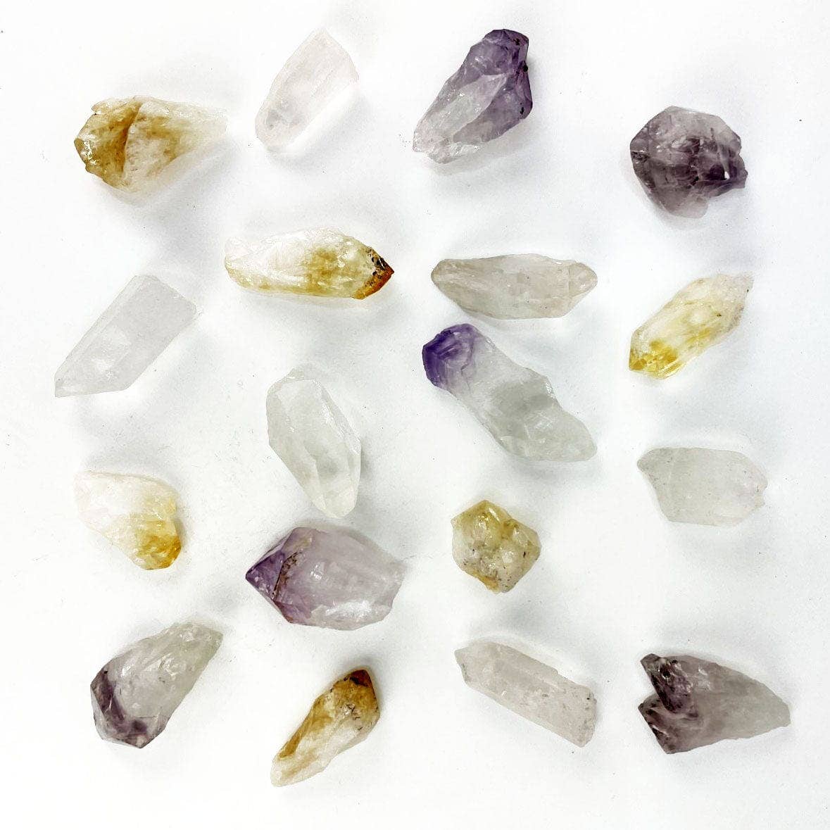 Crystal Triple Energy Set of Quartz, Amethyst & Citrine