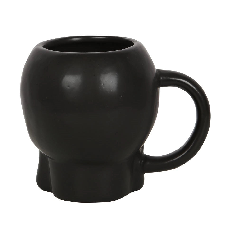 Matte Black Gothic Halloween Skull Mug image 2