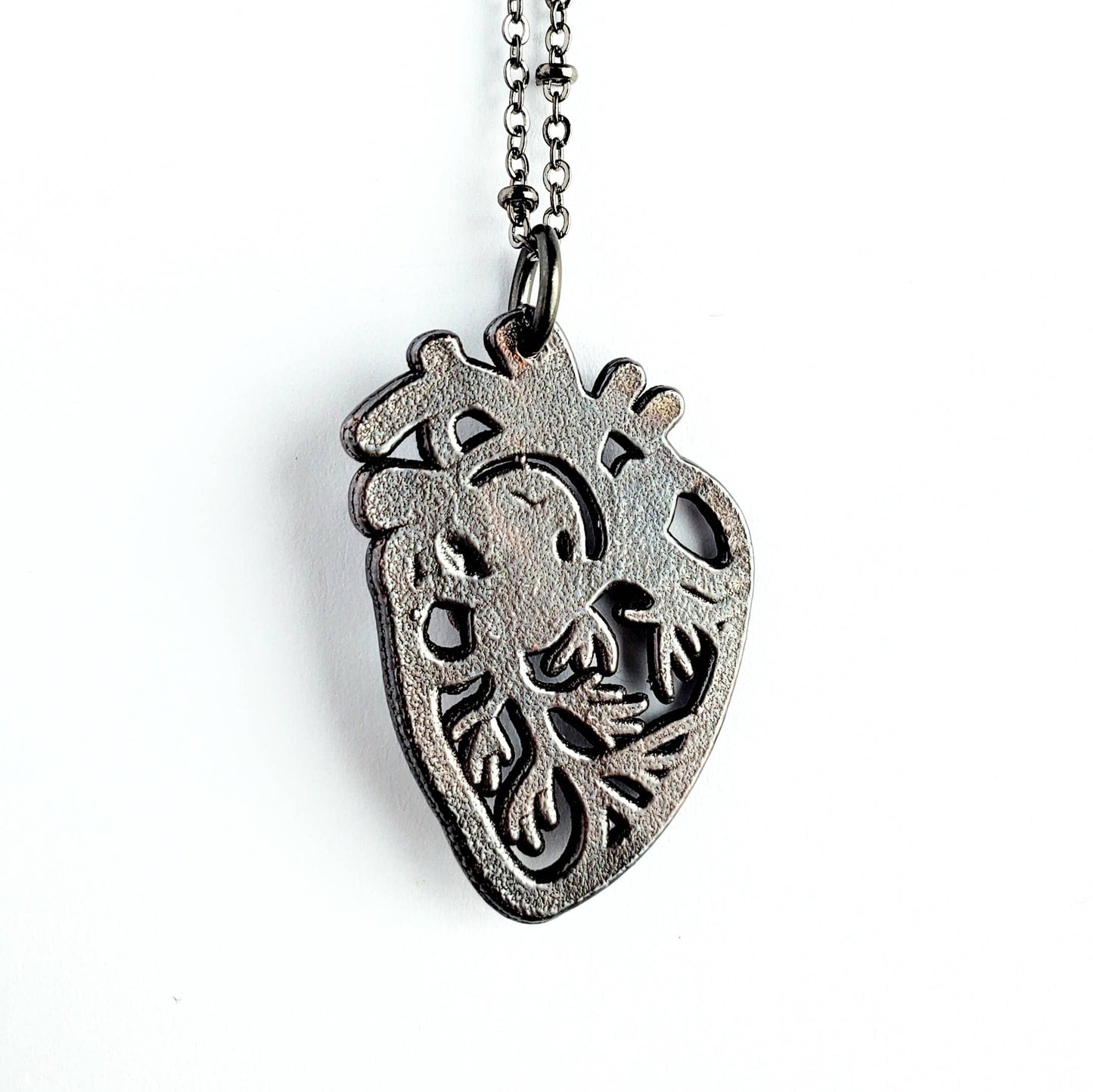 Garnet Sacred Heart Necklace