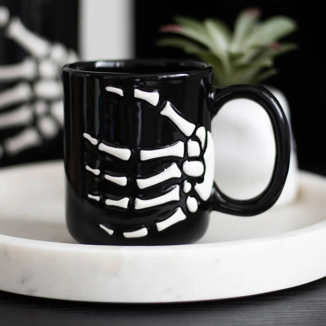 Gothic Halloween Skeleton Hand Mug image 0