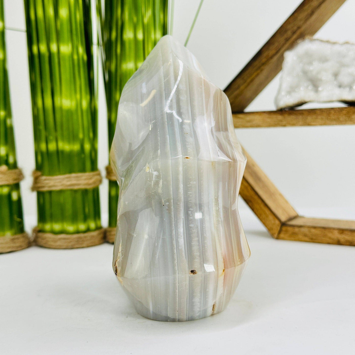 Natural Agate flame Crystal Tower