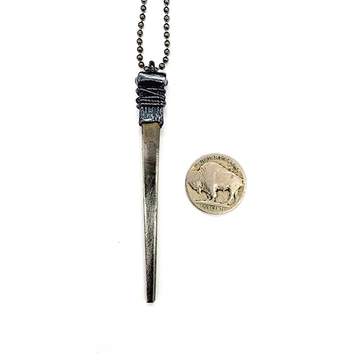 Coffin Nail Necklace - Gunmetal