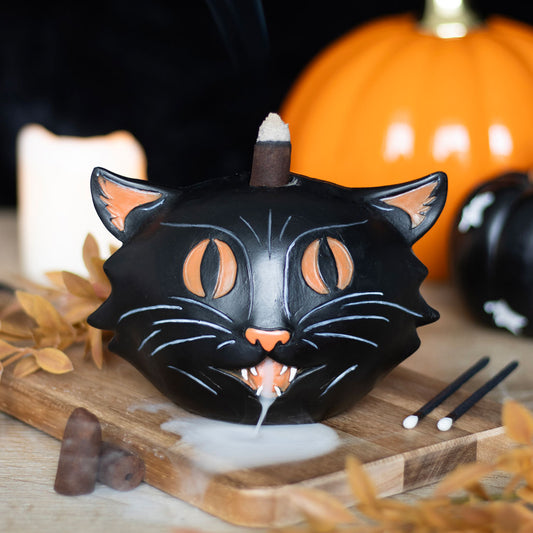 Black Cat Halloween Backflow Incense Burner image 0
