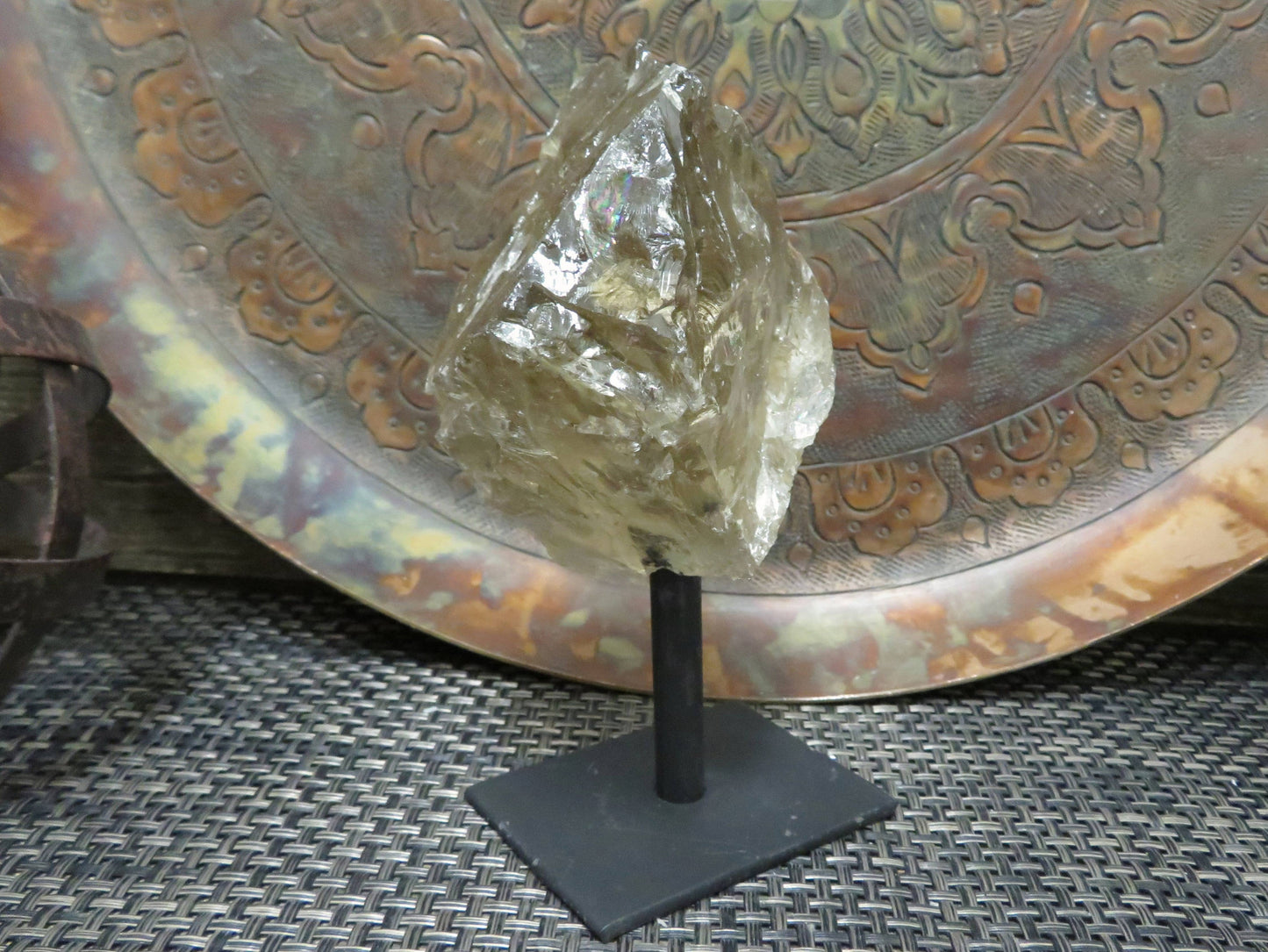 Smokey Quartz Crystal on Metal Stand