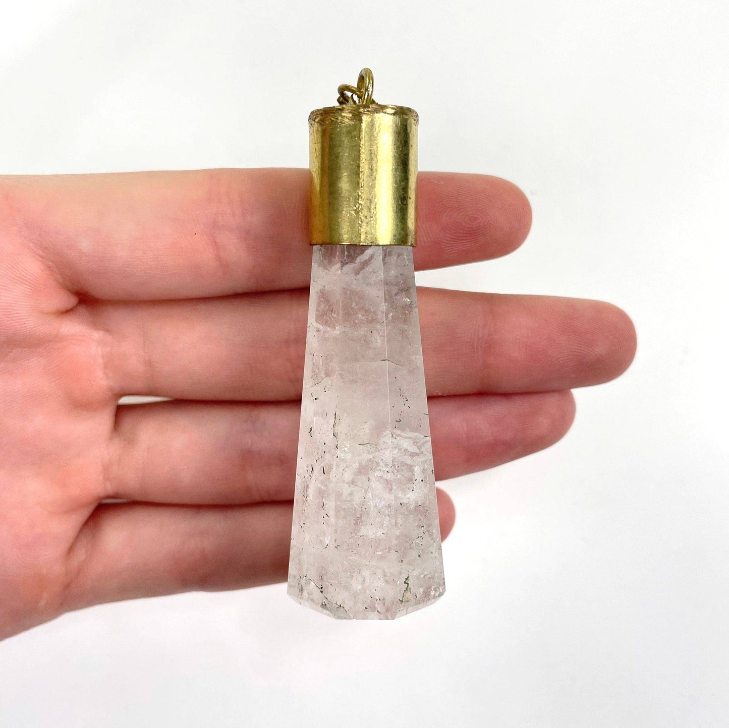 Gold Plated Chain Crystal Quartz and Coin Pendant Necklace
