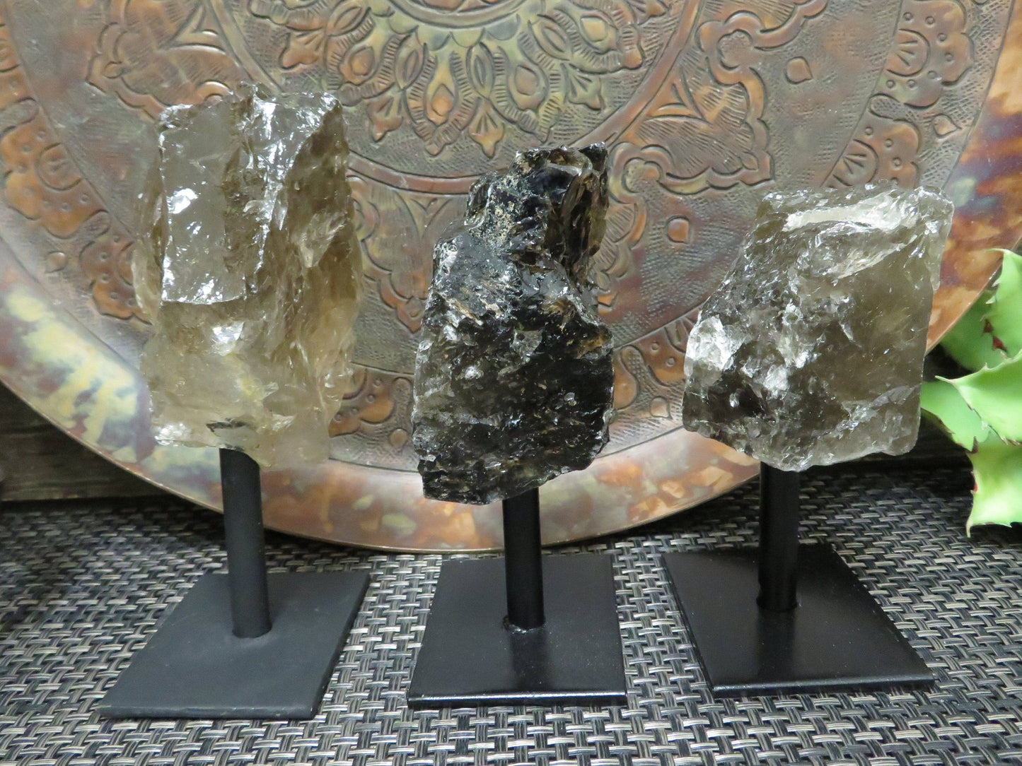 Smokey Quartz Crystal on Metal Stand