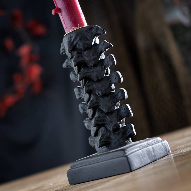 Skull Gothic Vertebrae Candleholder