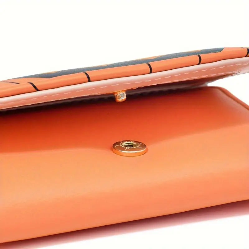 Halloween Pumpkin Print Faux Leather Wallet
