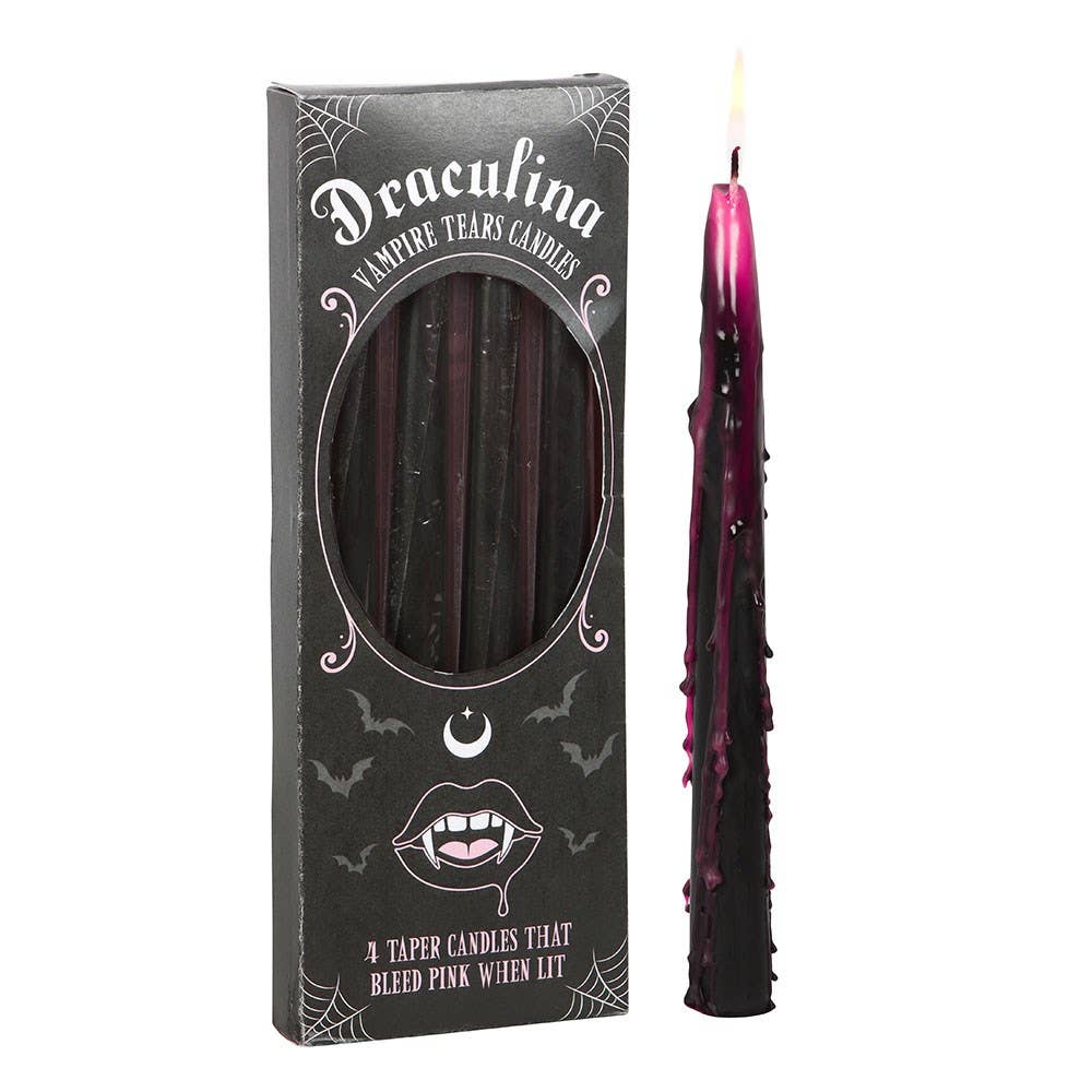Pink Draculina Vampire Tears Tapered Candle 4PC