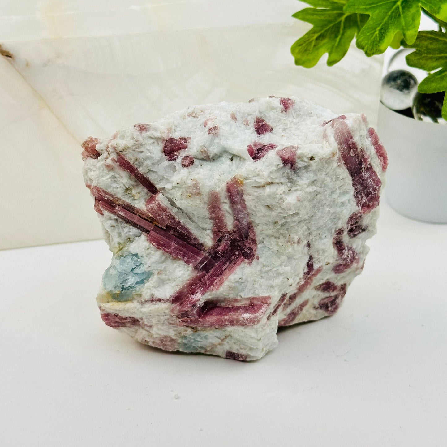 Natural Pink Tourmaline on Matrix Crystal Clusters