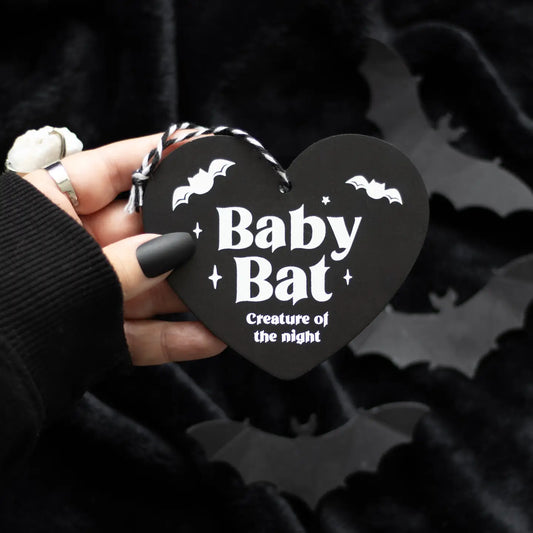 Baby Bat Gothic Hanging Heart Sign image 0