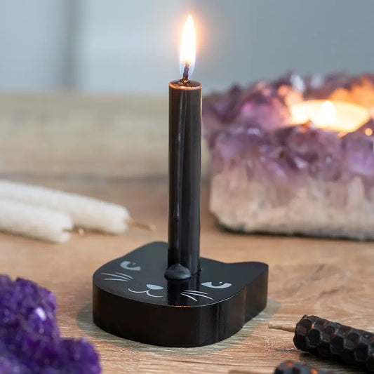 Black Cat Spell Candle Holder image 0