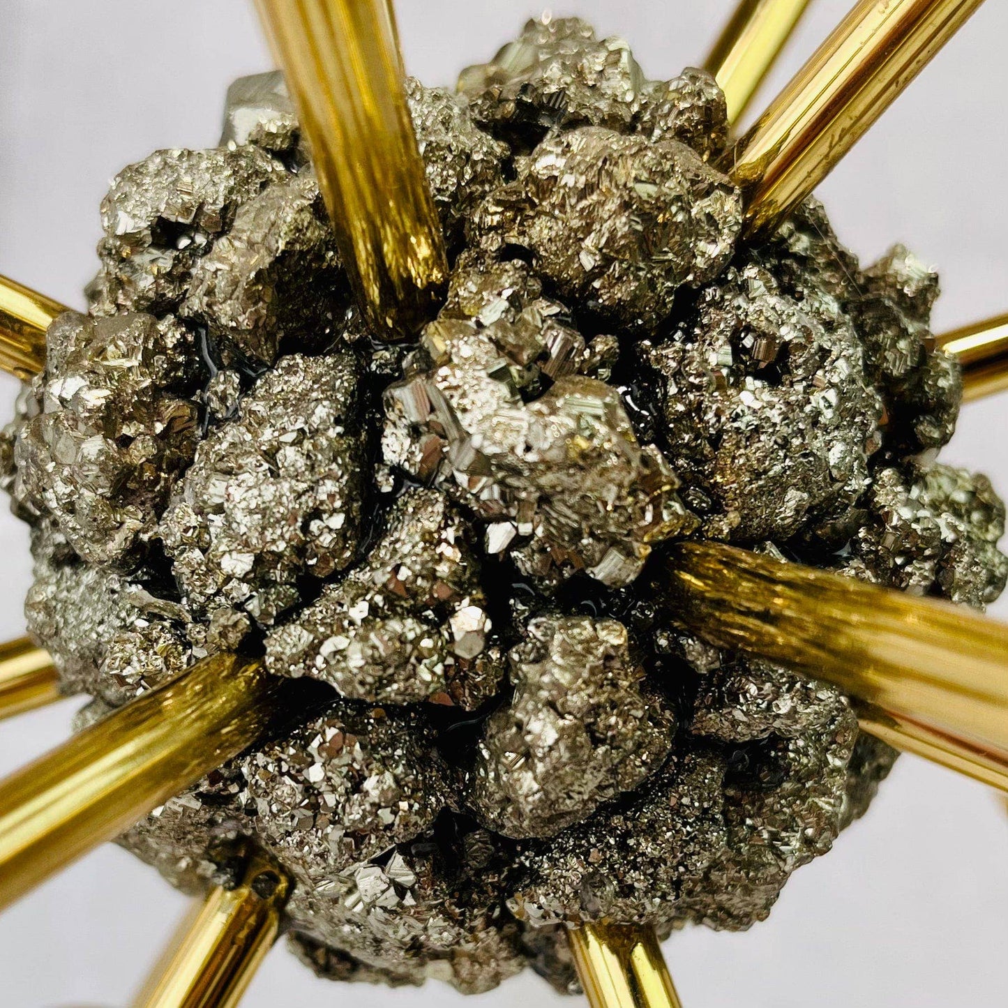 Crystal Selenite and Pyrite Spike Globe