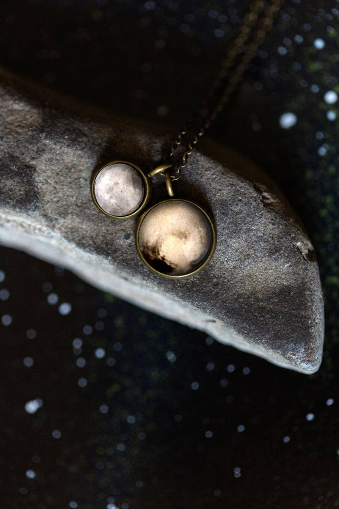 Pluto and Charon Necklace