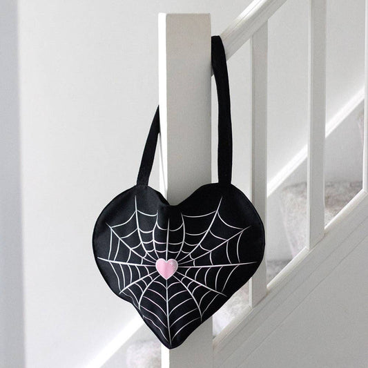 Gothic Spiderweb Heart  Tote Bag