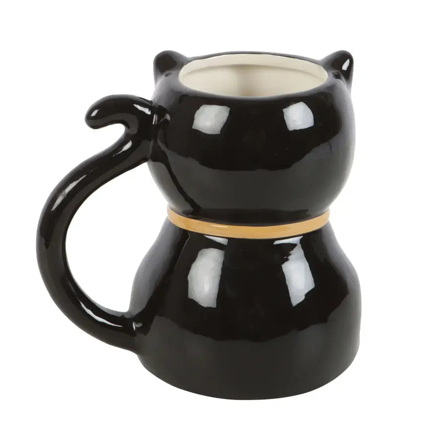 Spooky Black Cat Shaped Halloween Mug image 1