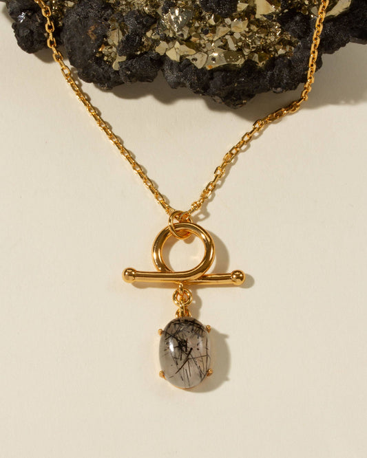 Embrace Me Long Necklace - Tourmalinated Quartz